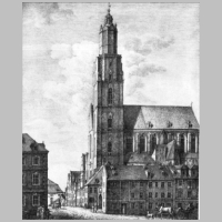 Bazylika św. Elżbiety we Wrocławiu, Rysunek z 1827 – widoczny wieniec domków altarystów, Wikipedia.jpg
